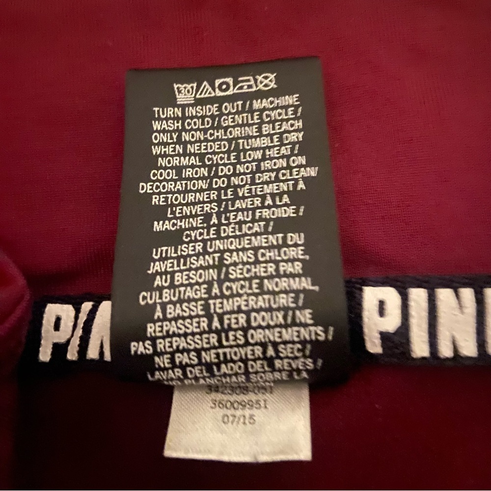 PINK Burgundy Zip pullover - Picture 7 of 7